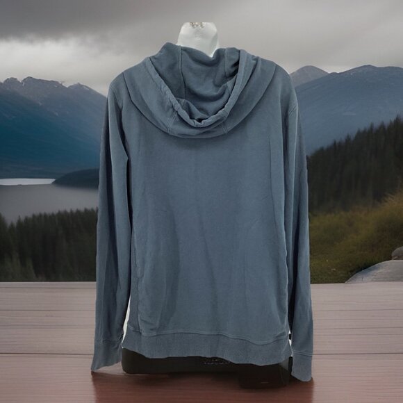 LL Bean Hoodie Mens Slightly Fitted Mountain Graphic Pullover Sweater Blue Sz M - Picture 4 of 8